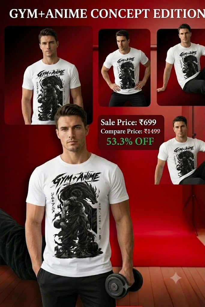KAIZYN Anime Warrior Dragon ā Premium Gym Ć Anime T-Shirt š„
