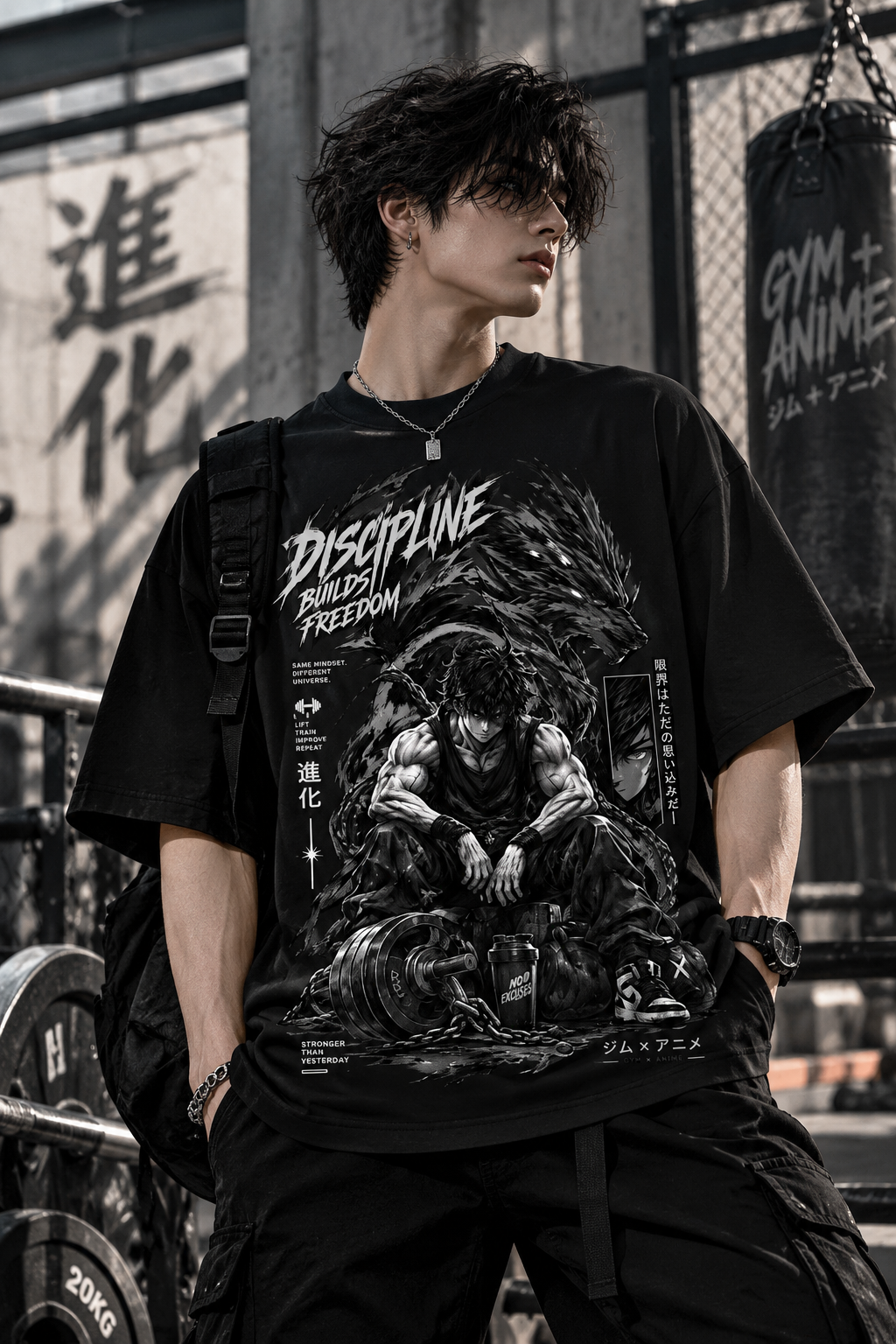 Kaizen — Discipline Builds Freedom | Anime × Gym Statement Tee