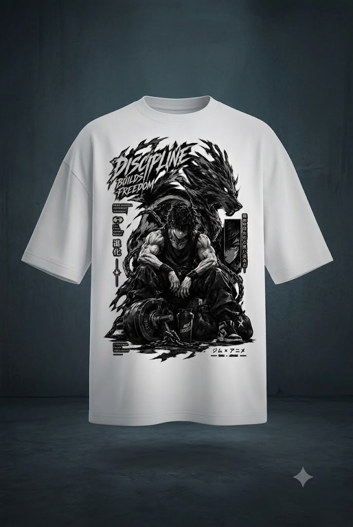 Kaizen — Discipline Builds Freedom | Anime × Gym Statement Tee