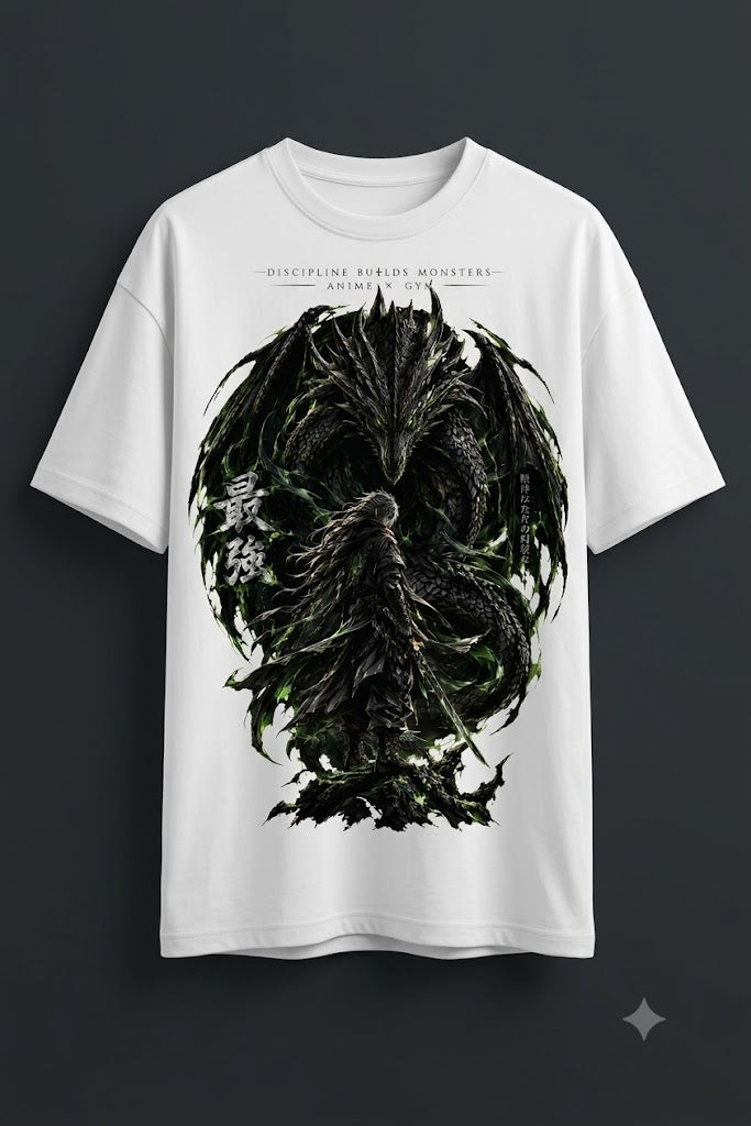 Kaizen — Unleash Your Strength | Dark Dragon Anime Drop-Shoulder T-SHIRT