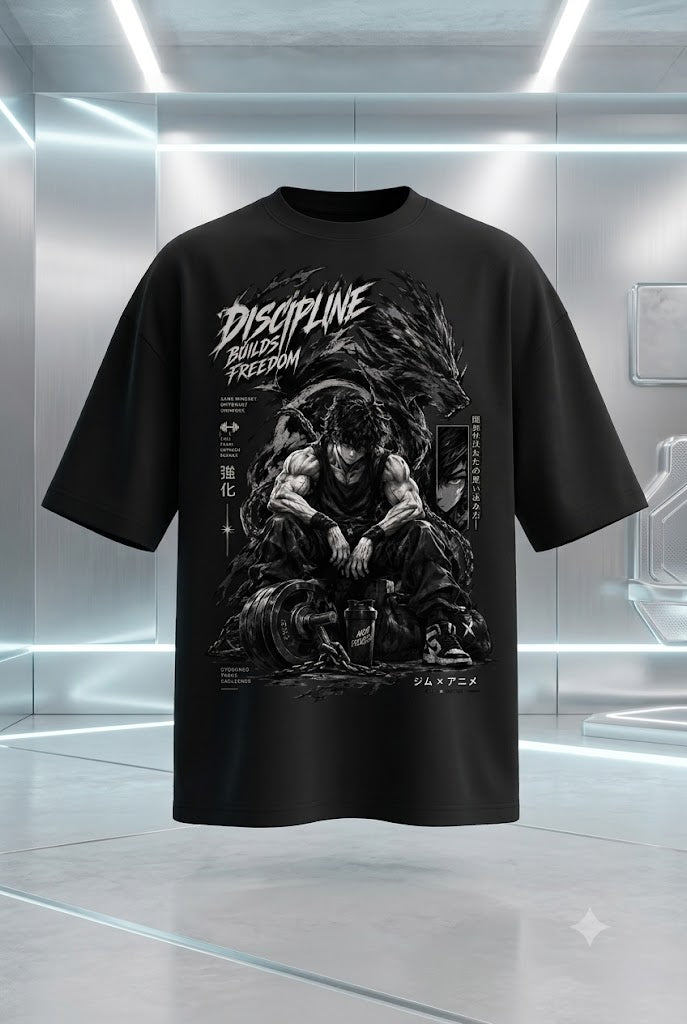 Kaizen — Discipline Builds Freedom | Anime × Gym Statement Tee