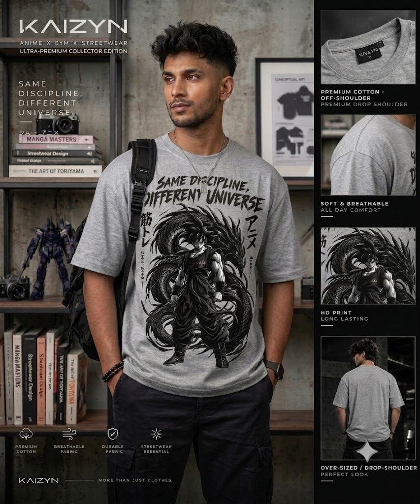 Kaizen — Discipline Beyond Limits™ | Anime × Gym Drop-Shoulder T-shirt