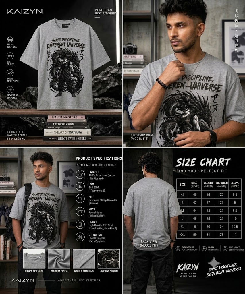 Kaizen — Discipline Beyond Limits™ | Anime × Gym Drop-Shoulder T-shirt