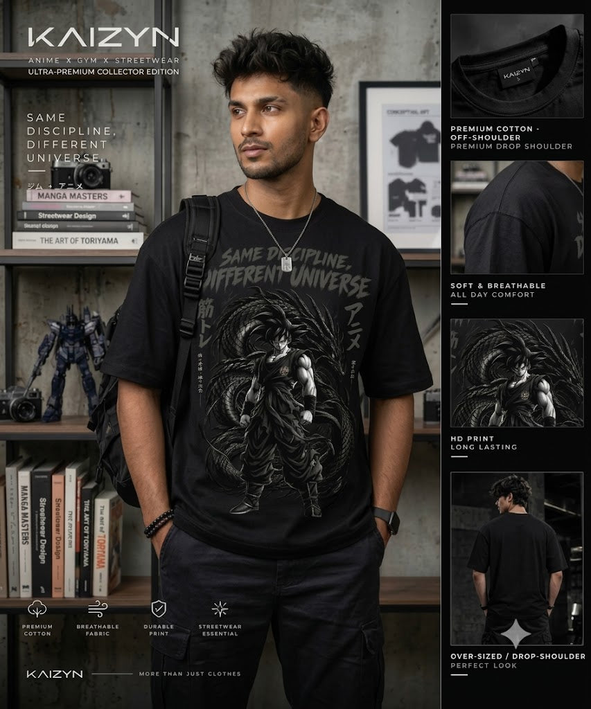 Kaizen — Discipline Beyond Limits™ | Anime × Gym Drop-Shoulder T-shirt