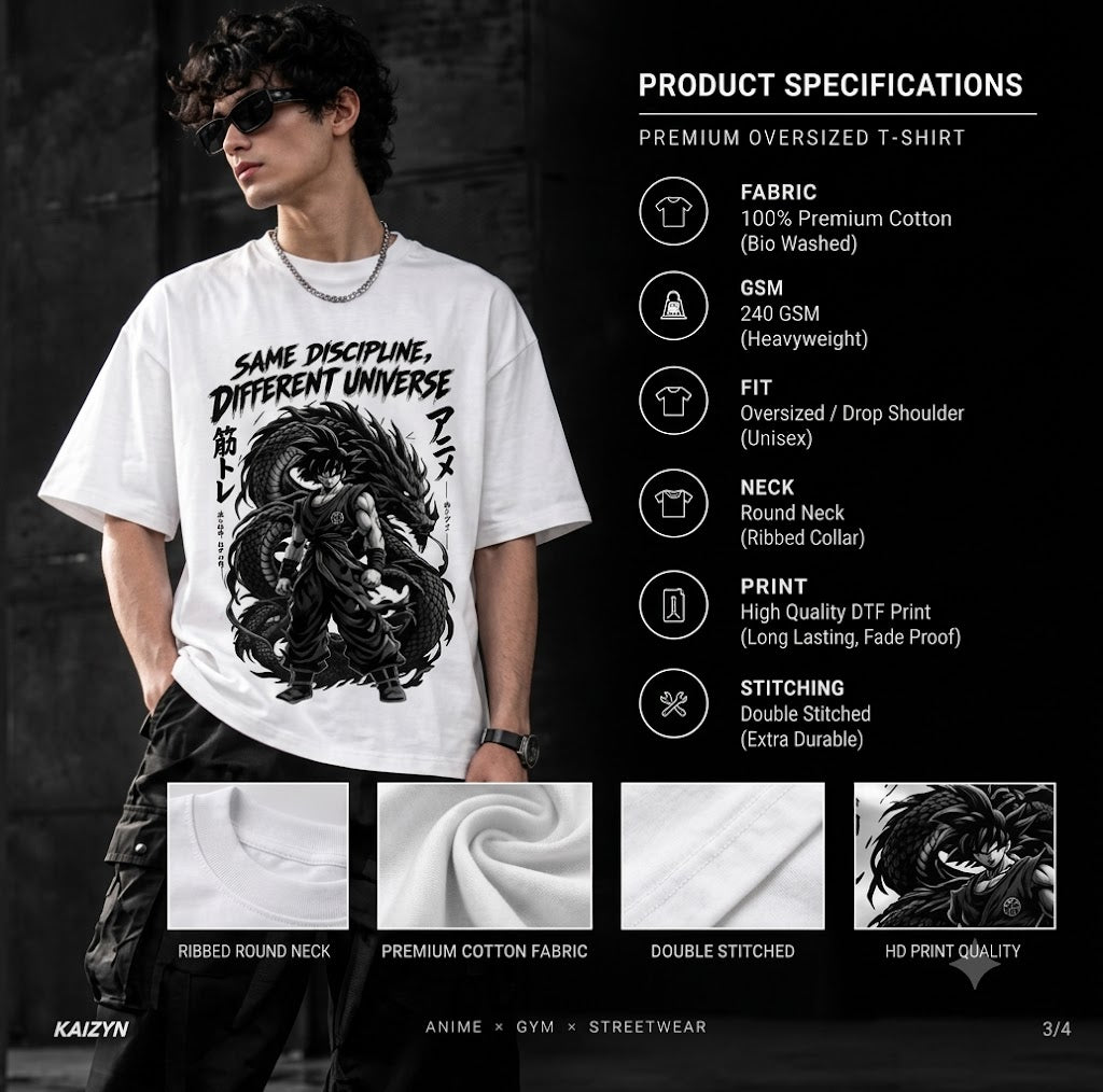 Kaizen — Discipline Beyond Limits™ | Anime × Gym Drop-Shoulder T-shirt